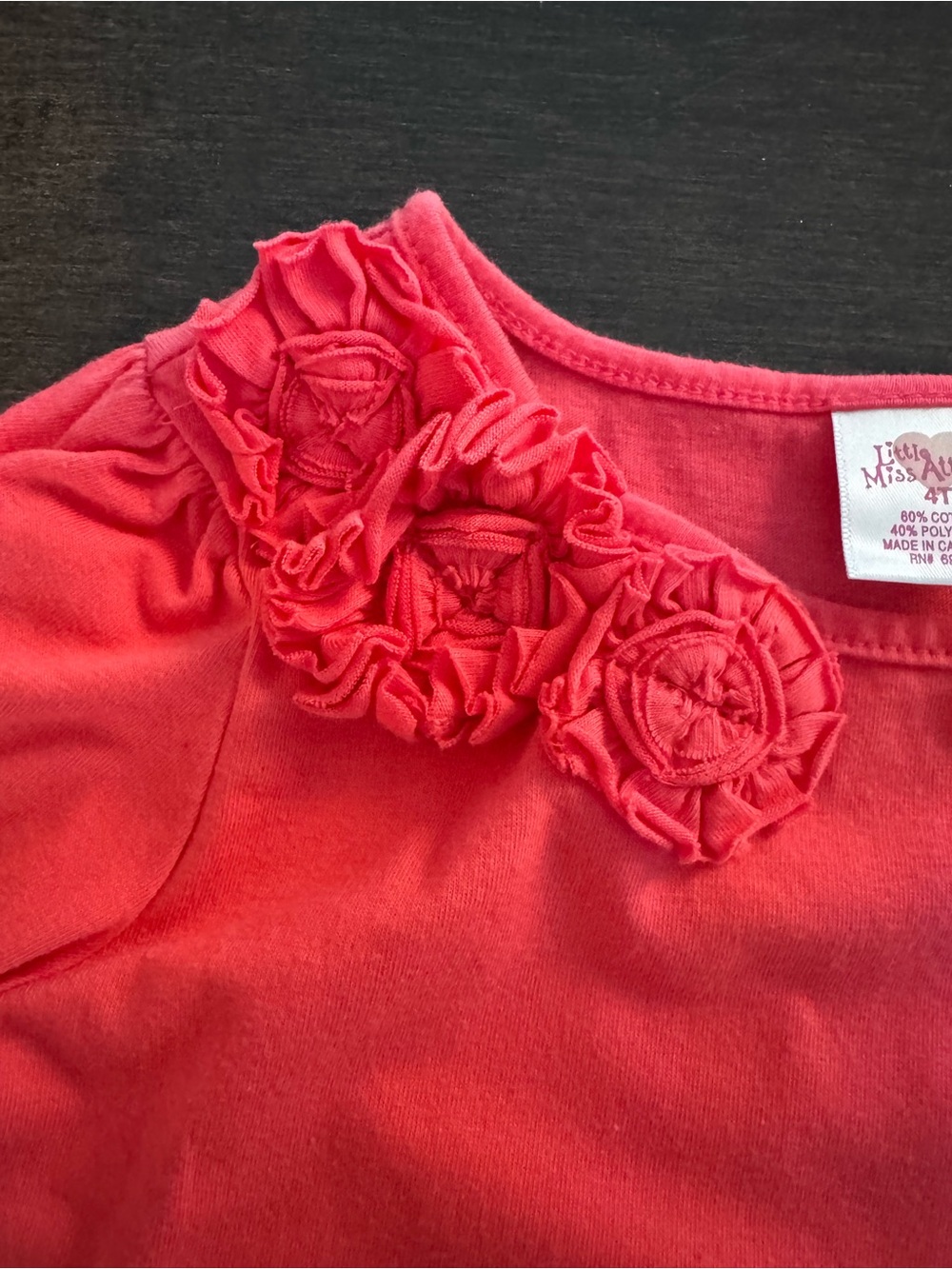 💜3/$15 Toddler Girls 4T Shirt Bundle Coral Ruffle Disney Elena Avalor - Picture 3 of 12
